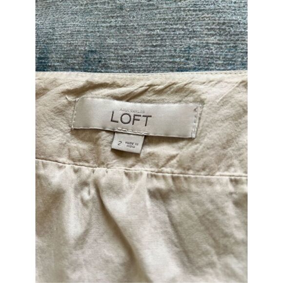 Ann Taylor Loft Beige Black Stripe A Line Skirt Size 2 - Picture 5 of 7